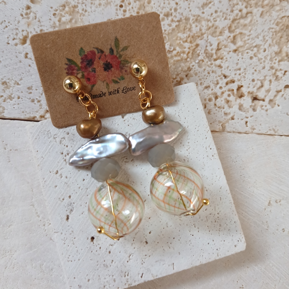 Elegant Gold and Silver Dangle Earrings
